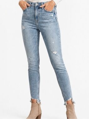 GAP Acid Wash Distressed Raw Hem Universal Jeggings 10/30 X-Long
